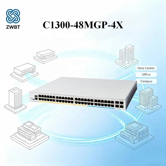 Cisco Switch C1300-48MGP-4X Catalyst 1300 Series Mixed 1G/2.5G PoE+ Layer 3 Managed Switch 32x1G + 16x2.5G PoE Ports