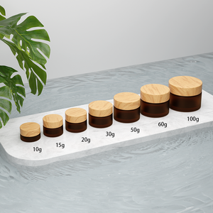 2024 mới Tùy chỉnh cao cấp nắp tre mờ lọ thủy tinh tròn 5g-100g Trọng lượng cho các sản phẩm làm đẹp - Product Image 3