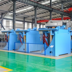 Steel Shell 1000KG Capacity Induction Iron Melting Furnace 1Ton Electrical Hydraulic Tilting Smelting Oven Machine for Sale - Product Image 1