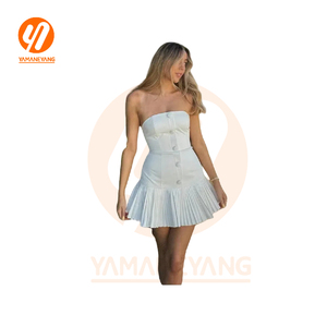3027 verano gran oferta encanto mujer Bodycon Tube Top vestido Sexy plisado dobladillo transpirable <span class=keywords><strong>de</strong></span> moda con impresión Digital otoño - Product Image 3