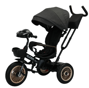 Neues Luxus-Kinderdreirad mit Metallrahmen, Sonnenschutz und Schiebestange/3-Rad-Dreirad für Kinder, faltbarer Kinderwagen - Product Image 3