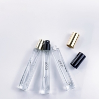 Flacon pulvérisateur de parfum en verre transparent mini portable de 10 ml, atomiseur à sertir, givré, écologique et recyclable