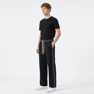Street Style Plain Dyed Midweight Sweatpants 350g Drawstring Fleece <b>Trousers</b> Straight <b>Jogger</b> Outdoor Casual Men Sports - Product Image 1