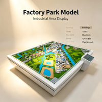 Modèle d'aménagement de parc industriel : Bâtiments d'usine, Blocs de bureaux, Réservoirs, Zone d'équipement bleue, Routes, Ceinture verte, Zones aquatiques