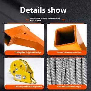 Nuovo argano a mano da 1200 libbre (gru da 10m) condizionatore d'aria unità esterna con strumento di sollevamento rimovibile e staffa - Product Image 2