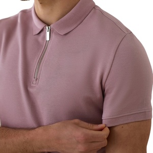 OEM Vente en gros T-shirts de luxe pour hommes 100% Coton Coupe ajustée Col montant Anti-boulochage Haute qualité Confortable Tricoté Classique - Product Image 5