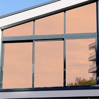 Film adhésif réfléchissant PET unidirectionnel pour extérieur, moderne, pour fenêtres de bâtiment, protection solaire, contrôle de la chaleur, intimité, décoratif, sans colle