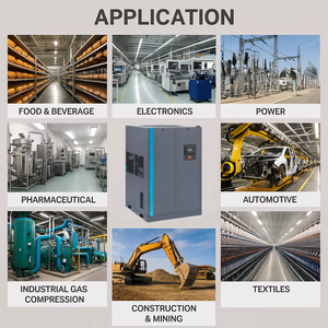 เครื่องอัดอากาศแบบสกรูหล่อลื่นแรงดันสูงที่เชื่อถือได้มีความบริสุทธิ์สูงมีประสิทธิภาพสูงพร้อมมอเตอร์ IPM - Product Image 2