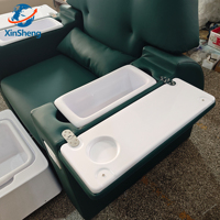 Fauteuil de pédicure électrique inclinable avec massage par pétrissage, système de jets sans tuyauterie à drainage automatique, mobilier de salon de manucure