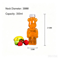 Bouteille Ours Violent BB Bear 350ml 500ml pour Thé au Lait, Bouteille Créative Portable en Plastique PET, Gobelet Jetable