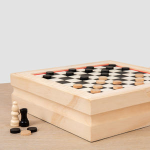 12 en 1 jouet d'échecs en bois table classique jouet dames échecs volants jeux <span class=keywords><strong>de</strong></span> société portables - Product Image 5