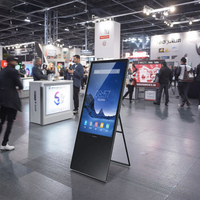 Pemutar iklan Digital portabel LCD 55 inci, untuk restoran ritel Poster LCD layar tampilan iklan
