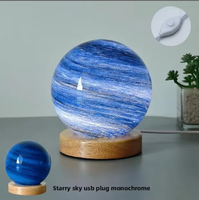 Lampe de Projection LED à Batterie Boyid, Boule de Cristal 3D, Design Moderne, Bases Créatives, Veilleuse Multicolore, Ambiance Chaleureuse Confortable