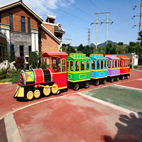 Train touristique sans rails, alimenté au diesel/électrique, pour parcs d'attractions et usage urbain, certifié CE, capacité 24 places, vitesse réglable, divertissement