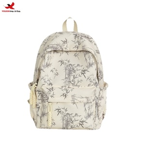 Large Capacity Solid Color Junior High <b>School</b> <b>Backpack</b> for College Students Korean-Style Zipper Polyester RTS Bulk Mixed Order - Product Image 1