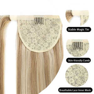 Cola de Caballo Recta con Cinta Adhesiva Mágica, Extensión de Cabello Humano, Cola de Caballo Enrollable, Extensión de Cabello para un Cambio Rápido y Fácil de Peinado - Product Image 4