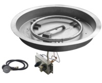 Kit de système de brûleur à gaz rond en acier inoxydable de 19 "pour chauffage d'arrière-cour