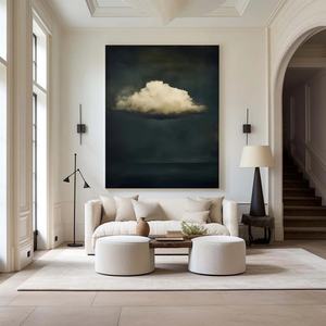 Pintura Contemporánea al Óleo con Textura, Arte en Lienzo, Arte de Nubes en Pastel, Lienzo Abstracto Grande para Hogar y Galería - Product Image 4
