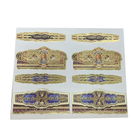 Autocollant d'étiquette de cigare adhésif personnalisé Matériau PET imperméable avec finition brillante Feuille de vinyle autocollante avec impression de logo privé