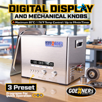 Máquina de limpieza ultrasónica industrial para taller de piezas de automóvil, desengrasadora, 15L, 360W, 400W, calentamiento, 40kHz, preajustes P1-P3, válvula de drenaje 1/2, para grandes lotes
