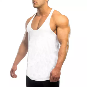 Custom White <b>Men's</b> Gym Tank Top Sleeveless Knitted <b>Singlets</b> Casual Style <b>Mens</b> Clothing - Product Image 5