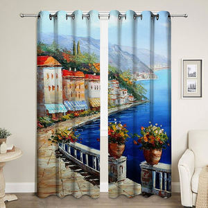 Parete rivestita di fiori 3D stampa digitale paesaggio <span class=keywords><strong>foto</strong></span> poliestere <span class=keywords><strong>tende</strong></span> oscuranti per il <span class=keywords><strong>soggiorno</strong></span> - Product Image 1