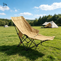 Chaise longue pliante d'extérieur en gros, structure en acier carbone, tissu Oxford, pour jardin, parc, pique-nique