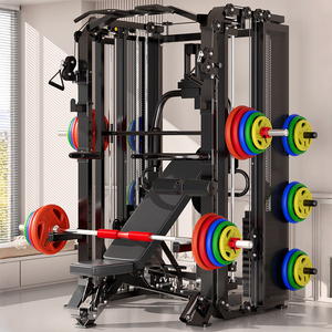 Machine Smith pour salle de sport à domicile avec système de poulies, cage à roulements linéaires, équipement d'entraînement de la force du haut du corps - Product Image 1