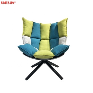 Sillón Moderno de Fibra de Vidrio para Sala de Estar, Estilo Italiano, Silla Husk Giratoria con Patas de <span class=keywords><strong>Metal</strong></span>, Completamente Cubierto con Cojín de Tela - Product Image 5