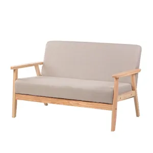 เก้าอี้เลานจ์นั่งสบายสไตล์ญี่ปุ่น,เก้าอี้ผ้าสองชั้นทำจากไม้แข็งเรียบง่ายสำหรับห้องนั่งเล่น