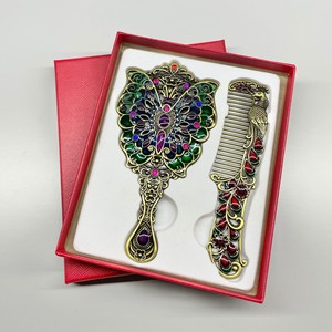 <span class=keywords><strong>Espejo</strong></span> de Maquillaje Portátil Vintage <span class=keywords><strong>con</strong></span> Diseño de Pavo Real y Caja de Regalo Elegante, <span class=keywords><strong>Espejo</strong></span> de Mano Estilo Antiguo para Mujer - Product Image 5