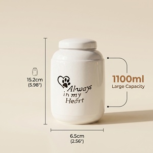 Urna de Cerámica para Mascotas, Siempre en Mi Corazón, 1100 ml, Gran Capacidad, Boca Ancha, Sello de Silicona a Prueba de Humedad, para Cenizas de Perros y Gatos, OEM - Product Image 3