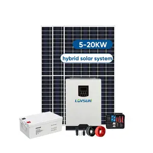 Off grid hybrid home use 5kva 5kw 5000wp 6kva 10kw 15kva 15kw OEM complete pv power kit solar power system with GEL battery