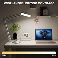 Lampe de bureau LED, lampe de travail pour la lecture, le bureau, l'atelier, l'architecture, la couture, l'étude, l'artisanat, 2200 lumens, lampe de travail à bras