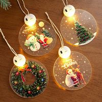 Pendentifs de Noël scandinaves lumineux, disques en acrylique, décorations d'arbre, suspensions décoratives, ambiance festive