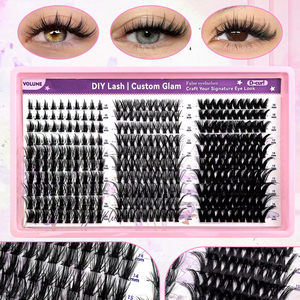 Kit d'extensions de cils à marque privée, ensemble de cils en grappe <span class=keywords><strong>Manga</strong></span> personnalisés DIY, emballage en gros, ruban en éventail segmenté - Product Image 6