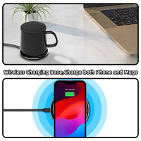 Chauffe-tasse intelligent électrique à contrôle de température 55°C pour hôtel, avec couvercle chauffant et chargeur sans fil pour téléphone à charge rapide