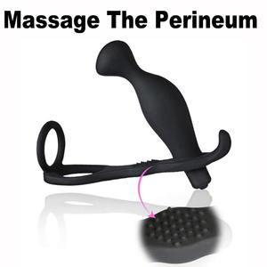 Medische Kwaliteit Siliconen Delay Penis Ringen Flexibele Zachte Waterdichte Haan Ring Met Anale Kralen - Product Image 3