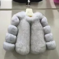 Nouveau manteau en fourrure de renard véritable de luxe pour enfants, manteau entièrement en cuir avec manches rayées, veste en fourrure véritable de haute qualité pour enfants, fourrure de renard naturelle