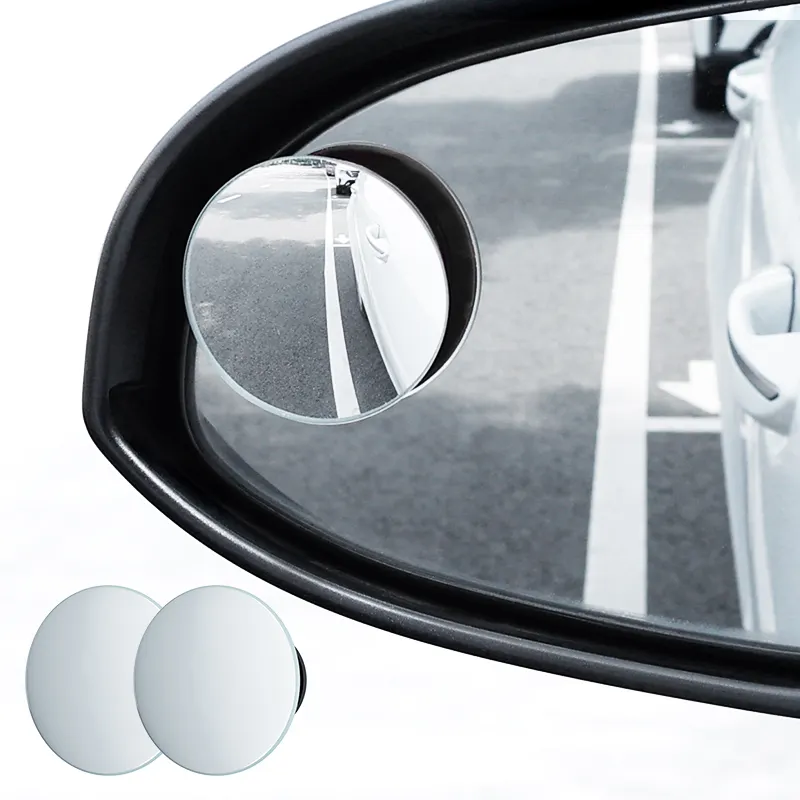Pack Of 2 HD Glass Convex Rear View Mirror Adjustable Wide Angle Driver Side Car Blind Spot Mirror