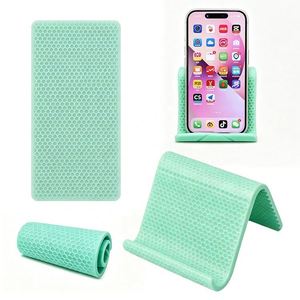 Flexible Silicone Phone Stand Foldable Portable Non-slip Adjustable Desktop <b>Holder</b> for <b>Tablet</b> Cell Phone Blue - Product Image 2