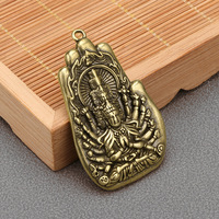 Pendentif de bouddha en laiton artisanal Antique, statue de bouddha, Guanyin Bodhisattva, maison, voiture, petite taille