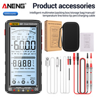 Multimètre numérique professionnel rechargeable ANENG 681, testeur de tension sans contact, testeur de tension AC/DC, écran LCD, testeur de courant