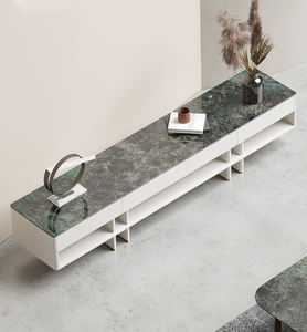 Mueble de <span class=keywords><strong>TV</strong></span> de acero inoxidable de lujo superior de mármol con pintura de madera personalizada de fábrica, aparador para hotel/hogar/Villa/apartamento - Product Image 6