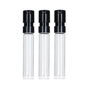 Pequeño frasco de vidrio recargable de 2 ml y 2,5 ml, forma plana, pulverizador de perfume portátil, tapón de rosca, superficie de serigrafía, blanco y negro - Product Image 2