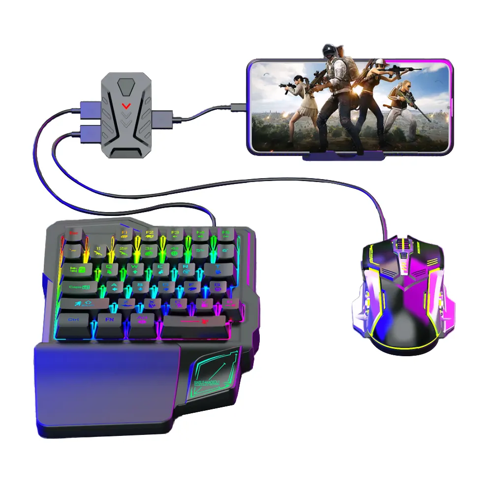 OEM Mini wired rgb keyboard and mouse gaming For PC Android Video Game Mouse and Keyboard For Mobile Phone