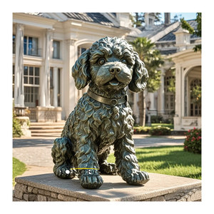 Statue d'animal réaliste, décoration de zoo, taille personnalisée, sculpture de lapin en bronze coulé pour jardin, en train d'effectuer des exercices - Product Image 3
