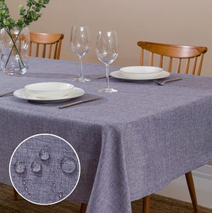 Mềm vải bố màu xám 139.70x213.36 cm Faux <span class=keywords><strong>Linen</strong></span> chống nhăn hình chữ nhật không thấm nước Khăn trải bàn cho 6ft bàn ăn - Product Image 1