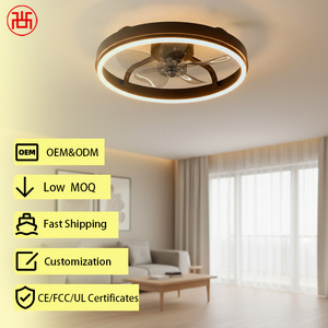 Ventilador de Techo LED Circular Moderno y Elegante de 5 Aspas, 6 Velocidades Ajustables, Motor de CC Inteligente Silencioso, Lámpara de Plástico, Eléctrico, para el Hogar - Product Image 1