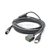 Cable Micro Microusb M12 A USB macho 4 5 Pin 4Pin 12Pin hembra M8 5 p, Cable RS485 A, código de conexión moldeado en ángulo MINI